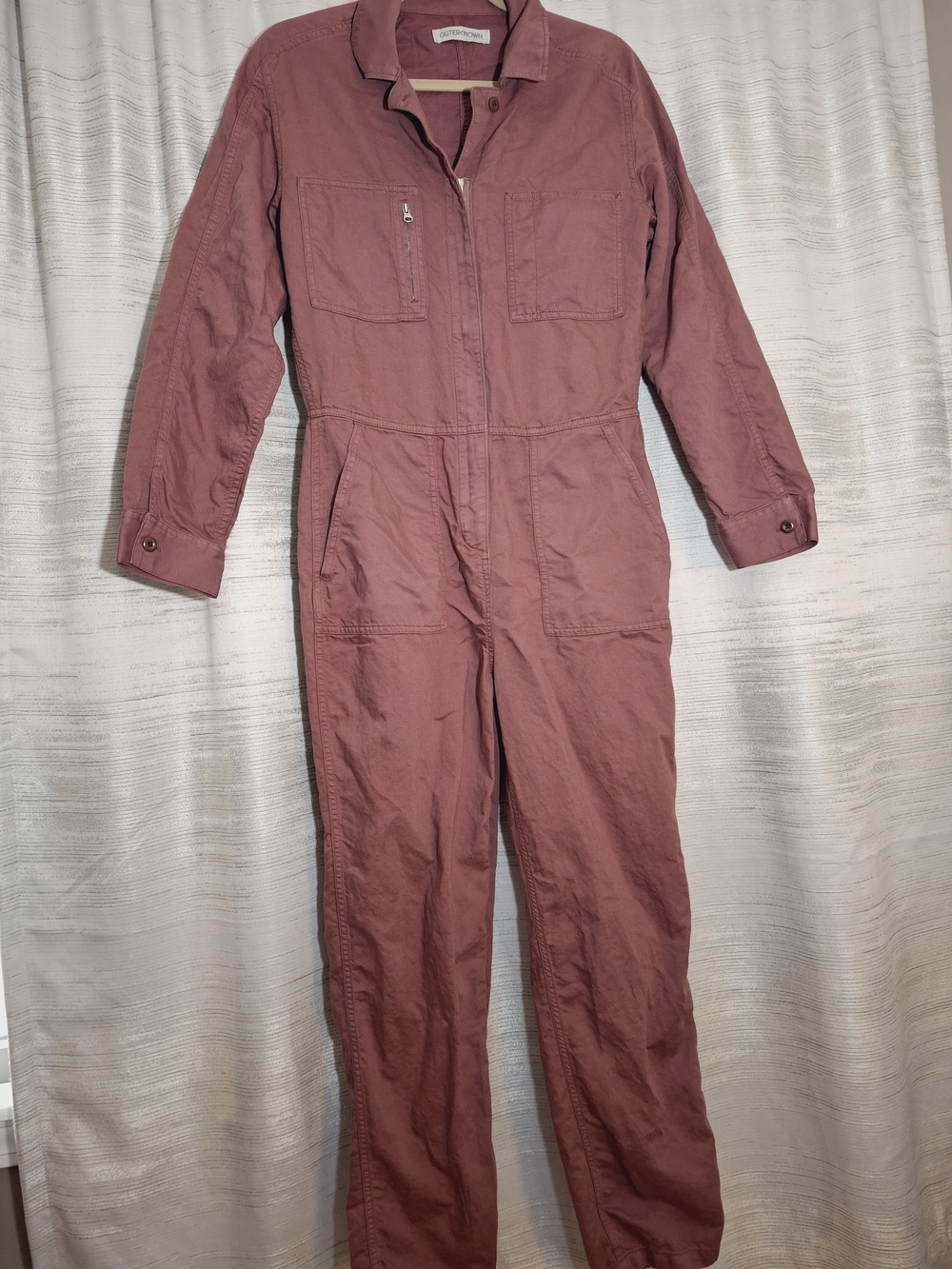 Outerknown Station Utility Coverall Jumpsuit in Dusty Rose